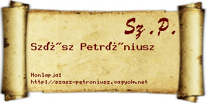 Szász Petróniusz névjegykártya
